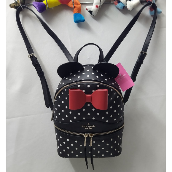 Kate Spade Disney x Minnie Mouse Black Leather Backpack With Wallet - NWT main image 12